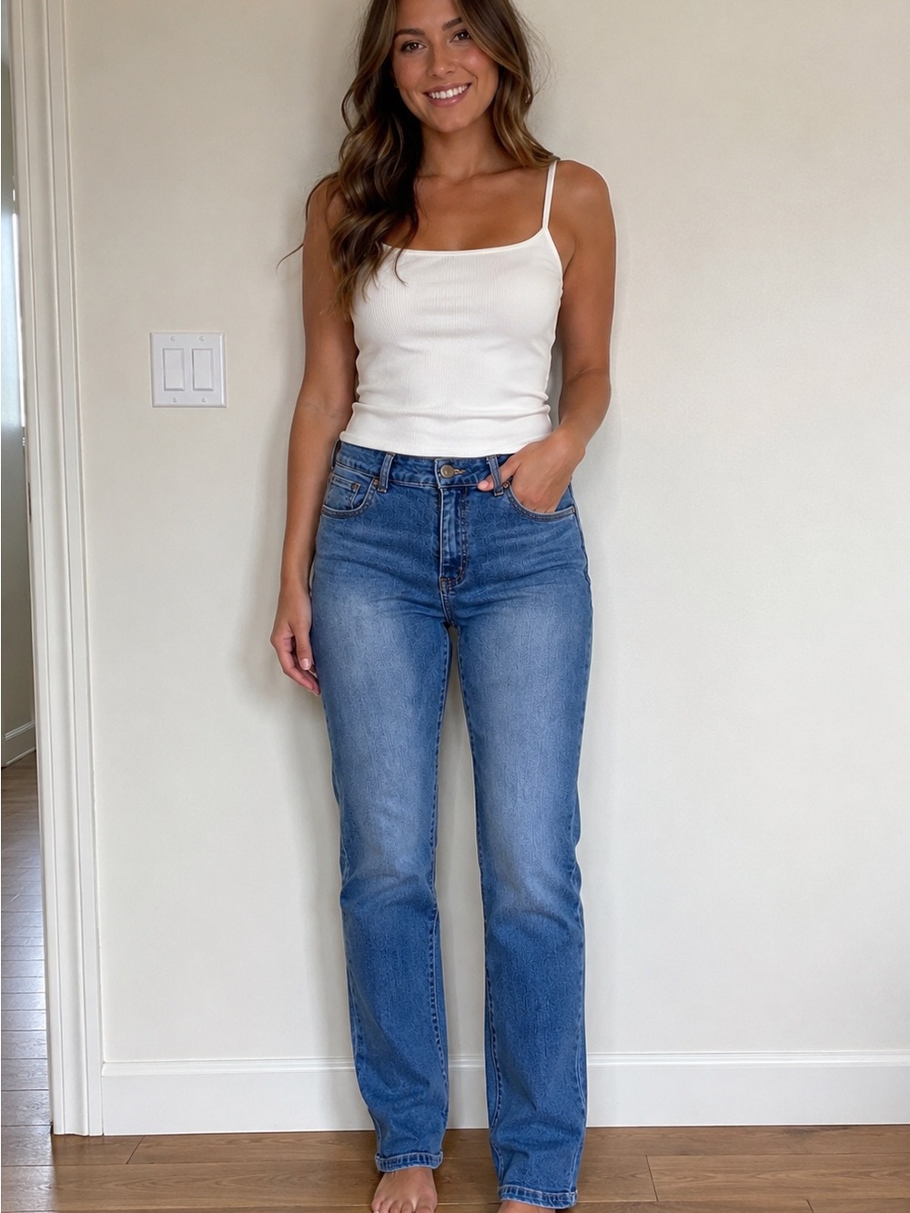 Emma Jeans Women’s Size 9 Straight Leg Stretch Denim Jeans Medium Wash